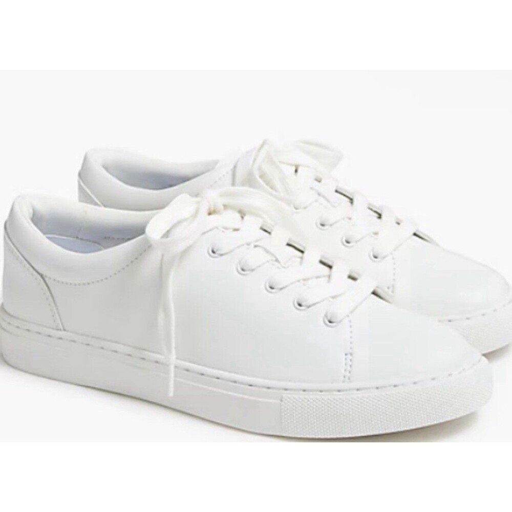 NWT J. Crew Women’s Road Trip Lace Up Sneakers White Size 6.5 BC186 MSRP $98